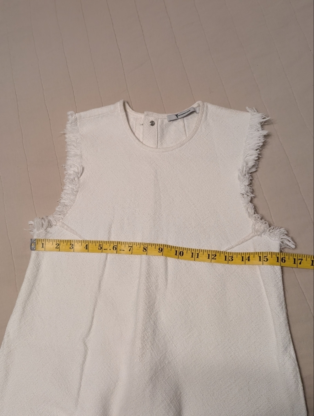 Alexander Wang White Sleeveless Mini Dress with Fringed Trim - Picture 6 of 11